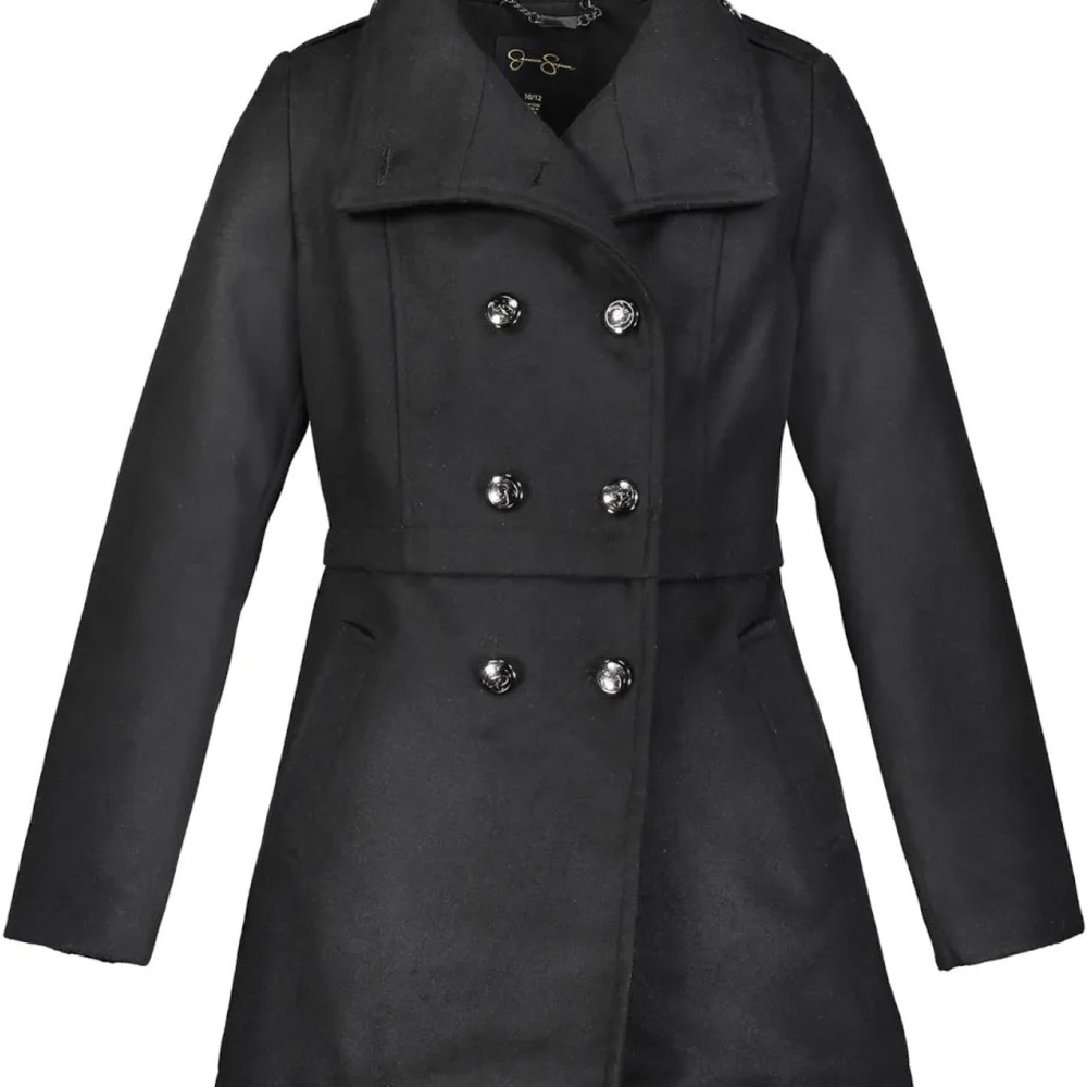 Jessica Simpson Black Coat with Red Trim